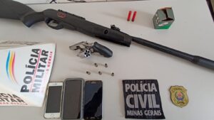 Polícia Militar apreende armas de suspeito de homicídio em Virgolândia