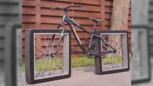 Bicicleta com roda quadrada que funciona viraliza e vídeo quebra a internet