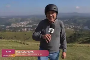 Repórter do Encontro sofre acidente ao vivo na Globo