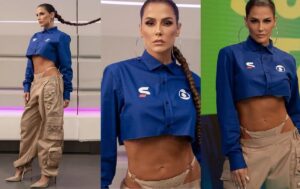 Deborah Secco comenta looks sensuais no futebol da Globo: “Não sou profissional”