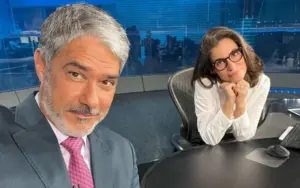 Renata Vasconcellos comete erro no Jornal Nacional e Bonner interrompe pra corrigir