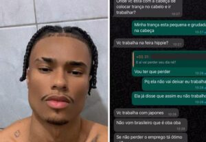 Garçom acusou restaurante de racismo após troca de mensagens sobre suas tranças no cabelo