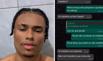 Garçom acusou restaurante de racismo após troca de mensagens sobre suas tranças no cabelo