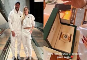 Atacante do Atlético, Hulk filmou reação da esposa ao ganhar um Rolex