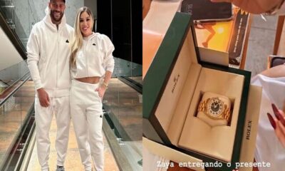 Atacante do Atlético, Hulk filmou reação da esposa ao ganhar um Rolex