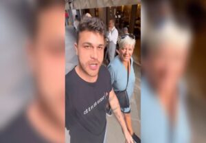 Influenciador Gustavo Tubarão apareceu com mulher de meme e viralizou com brincadeira