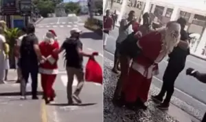 Papai Noel é preso flagrado furtando lojas no centro da cidade