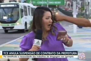 Repórter da Globo leva soco de homem na rua ao vivo