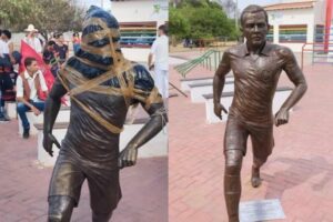 Estátua de Daniel Alves é vandalizada na cidade natal dele e gera revolta