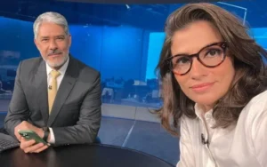 Bonner e Renata Vasconcellos tem conversa aleatória ao vivo, na Globo