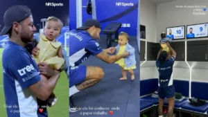 Neymar leva a filha em CT e vira piada: “Local de trabalho”