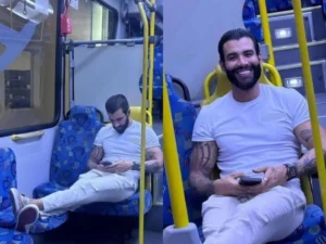 Gusttavo Lima é flagrado andando de ônibus: “As coisas não estão fáceis”