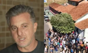 Luciano Huck entrega prêmio do Familhão em cidade do interior de SP