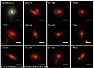 Incríveis descobertas astronômicas: pesquisadores revelam galáxias enigmáticas, apelidadas de 'UFO', que desafiam as teorias atuais sobre a formação galáctica. Leia mais sobre essas misteriosas galáxias vermelhas e empoeiradas. (Divulgação/Nasa)