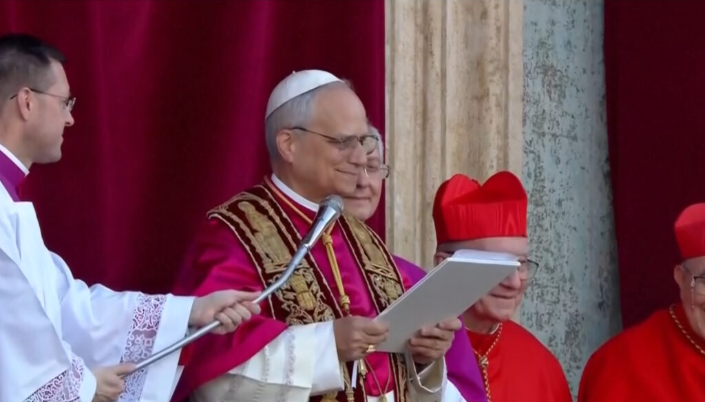 Papa Leão XIV em discurso de anúncio