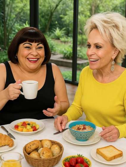 Marisa Maiô posando com Ana Maria Braga