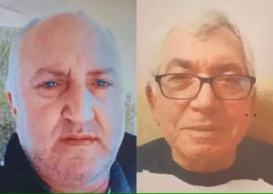 Montagem com duas fotos lado a lado dos taxistas turcos Zeki Aldemir, de cabelos grisalhos e óculos, e Ercan Kiremitçiler, careca e com barba por fazer. Ambos morreram após infartarem quase ao mesmo tempo no ponto de táxi onde trabalhavam.
