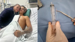 Jovem sobrevive após disparar prego no próprio coração