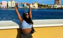 Juliana Marins em frente ao mar