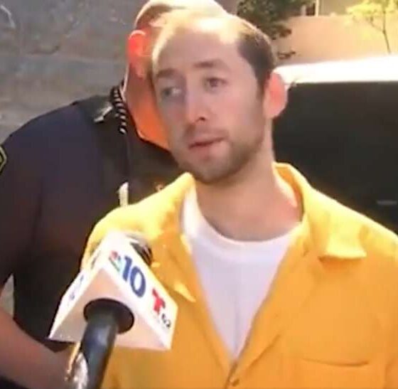 homem preso dando entrevista
