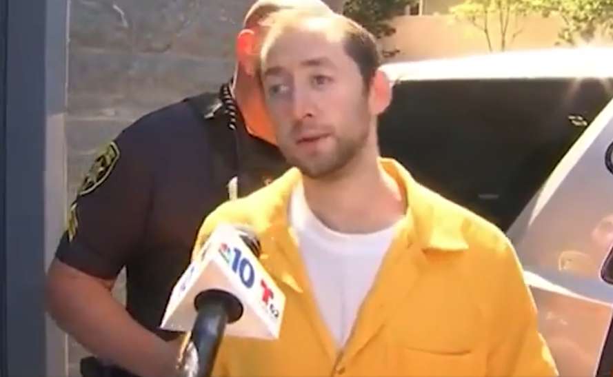 homem preso dando entrevista