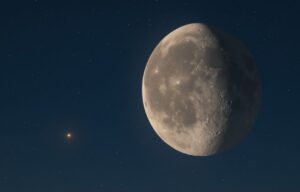 Marte ao lado da Lua