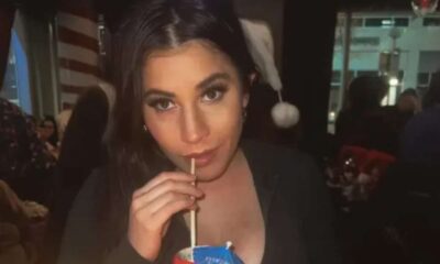 Ashley King bebendo drink