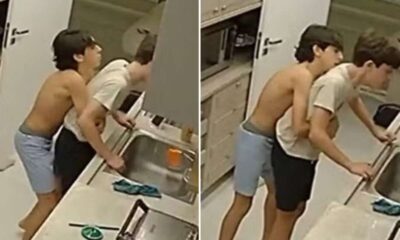 Primo realizando manobra de Heimlich