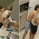Primo realizando manobra de Heimlich