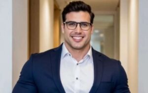 Renê da Silva Nogueira Júnior com terno e óculos