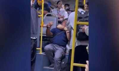 Homem é preso por passageiros após assédio em transporte público na Tailândia