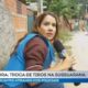 Dani Mazzei e cinegrafista Denilson se protegem durante ação policial em Salvador; cena foi registrada ao vivo