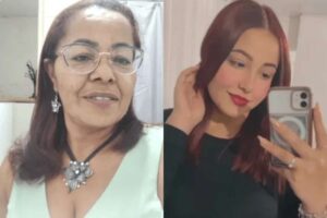 montagem com foto de mãe e filha