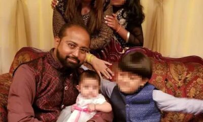 foto de família com o casal e 3 filhos