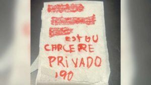 O recado da vítima de 34 anos foi localizado pelo funcionário de um estabelecimento em Santa Catarina | Reprodução/Polícia Militar