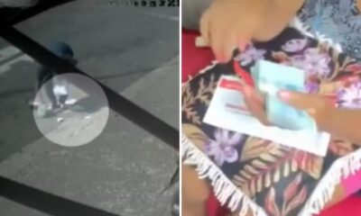 Câmeras de segurança registraram momento da perda do envelope | Foto: Reprodução/TV Anhanguera