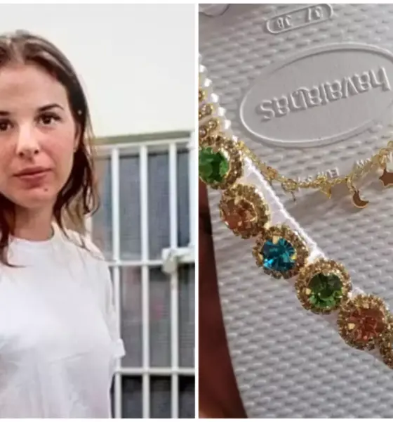 Com pedras e strass, chinelos custam cerca de R$ 150 o par | Reprodução/Instagram