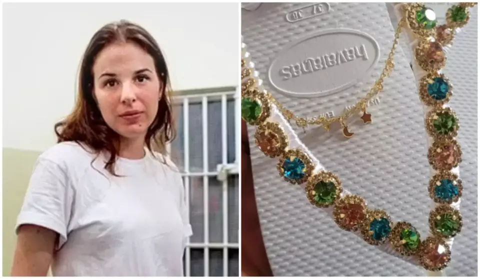 Com pedras e strass, chinelos custam cerca de R$ 150 o par | Reprodução/Instagram