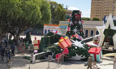 Queda de guindaste em montagem natalina leva operador à prisão