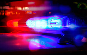 Luzes do carro da Polícia.