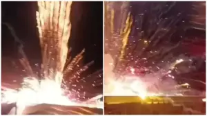 Abertura do Natal em Estação termina com acidente em show pirotécnico