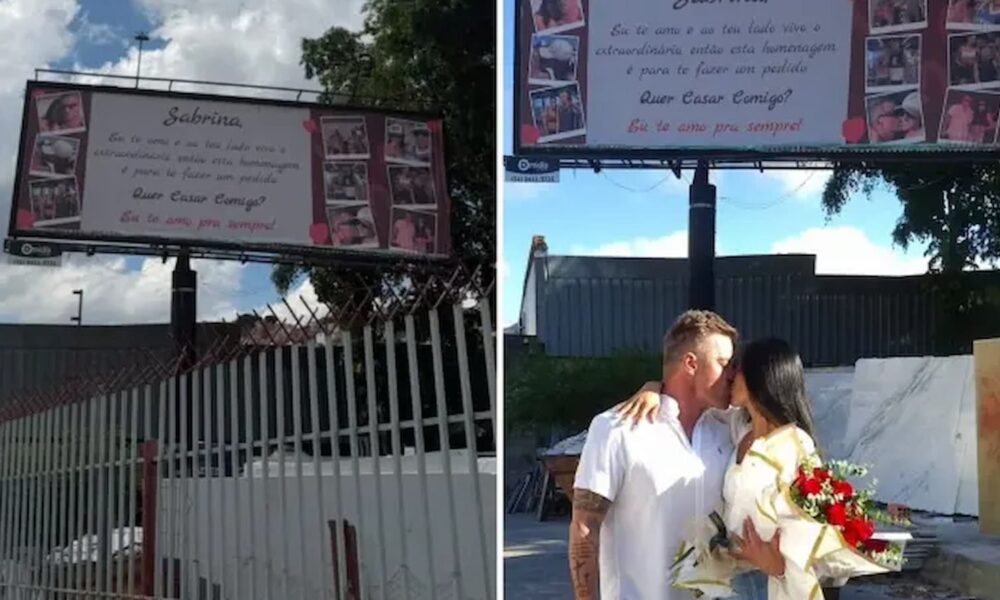 Empresário gasta R$ 5 mil em outdoor para pedir namorada em casamento